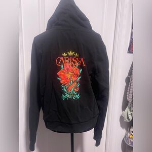 Hurley Black Hoodie with Vibrant Floral Design